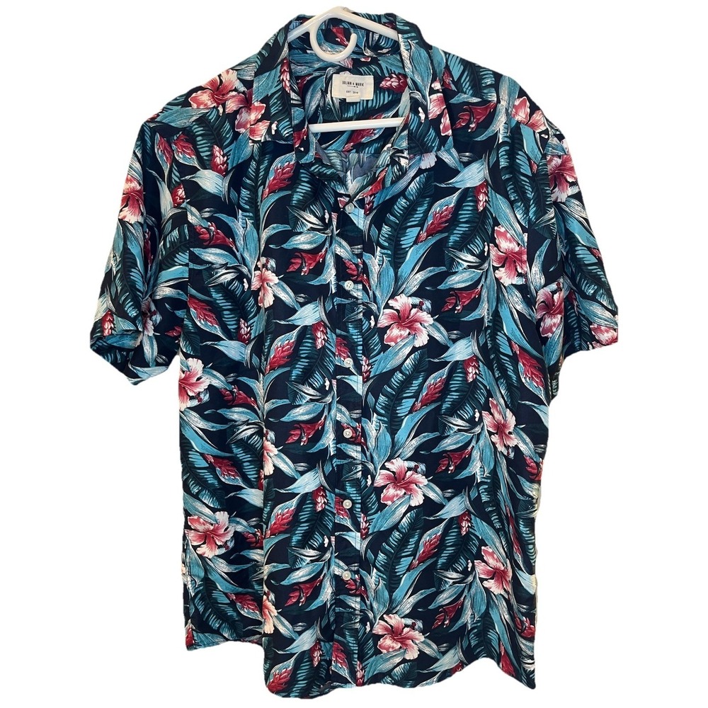 Julian & Mark Hawaiian Shirt Mens XL Tropical Floral Aloha Camp Button Up